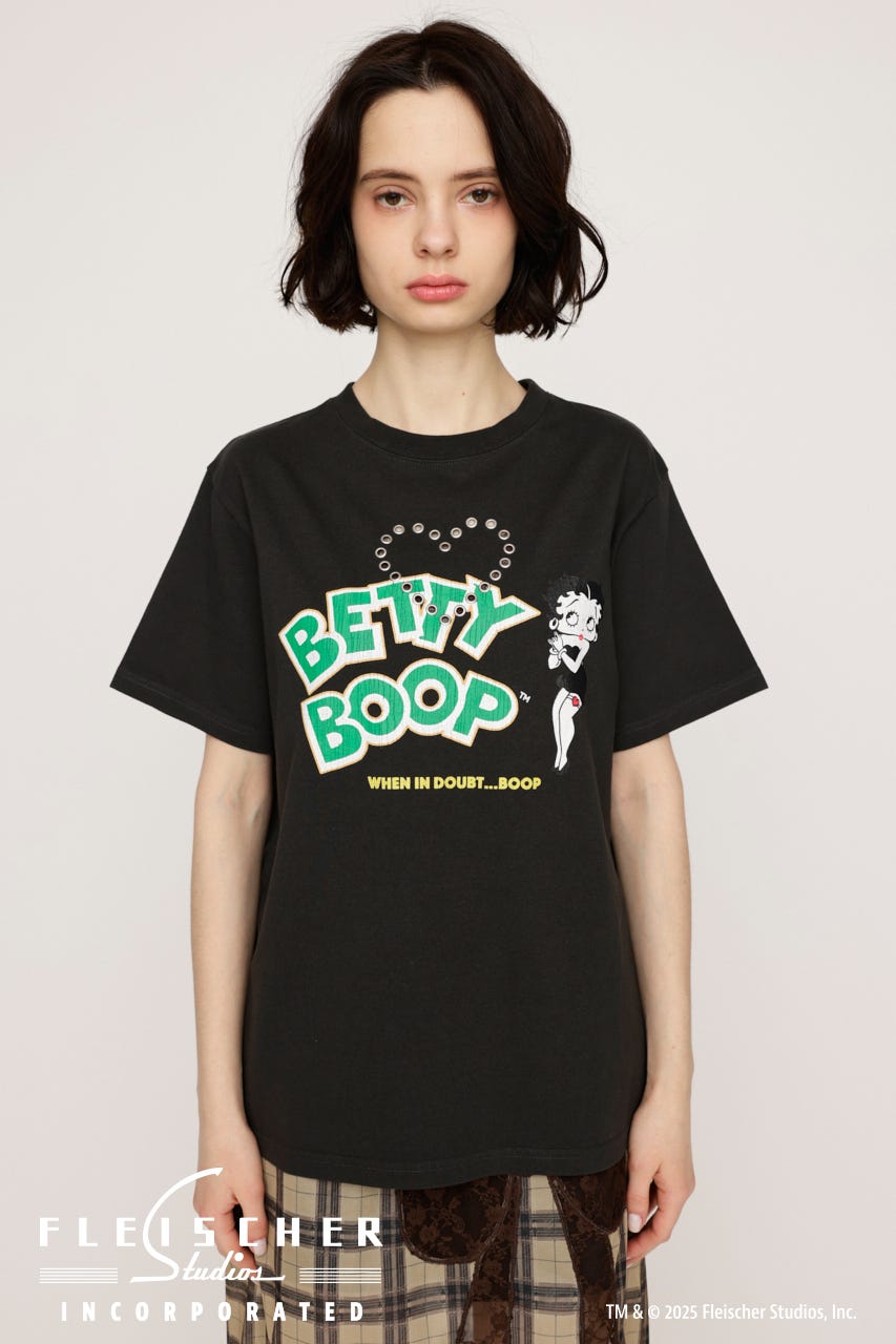 Betty Boop x SLY EYELET Tシャツ L/BLK FREE
