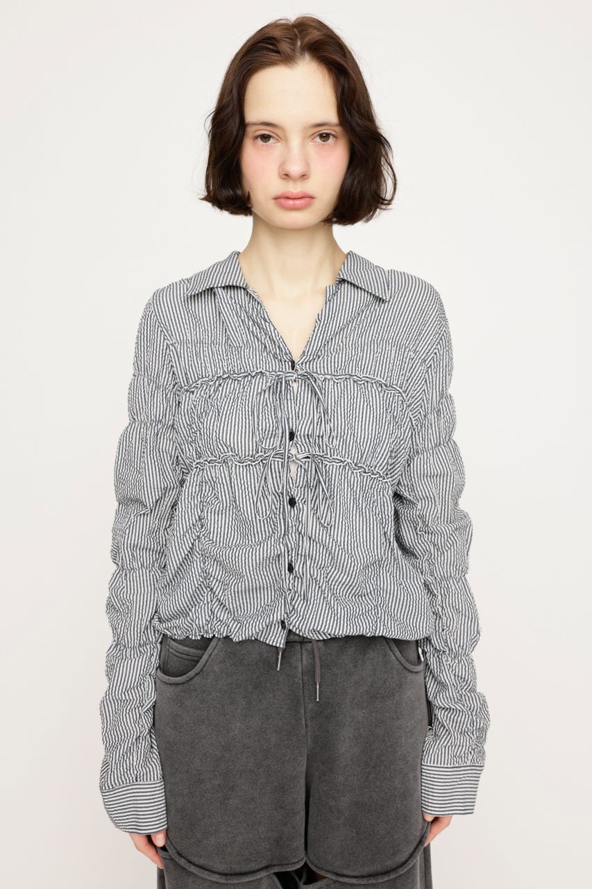 SHIRRING SKIPPER RIBBON シャツ Multi_1 FREE