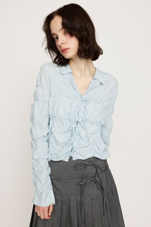 SHIRRING SKIPPER RIBBON シャツ