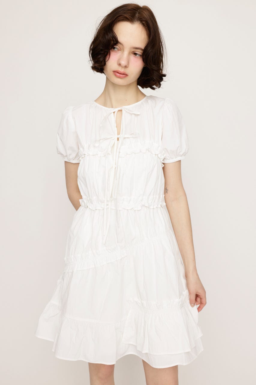 FRILL 2WAY MINI ワンピース WHT FREE