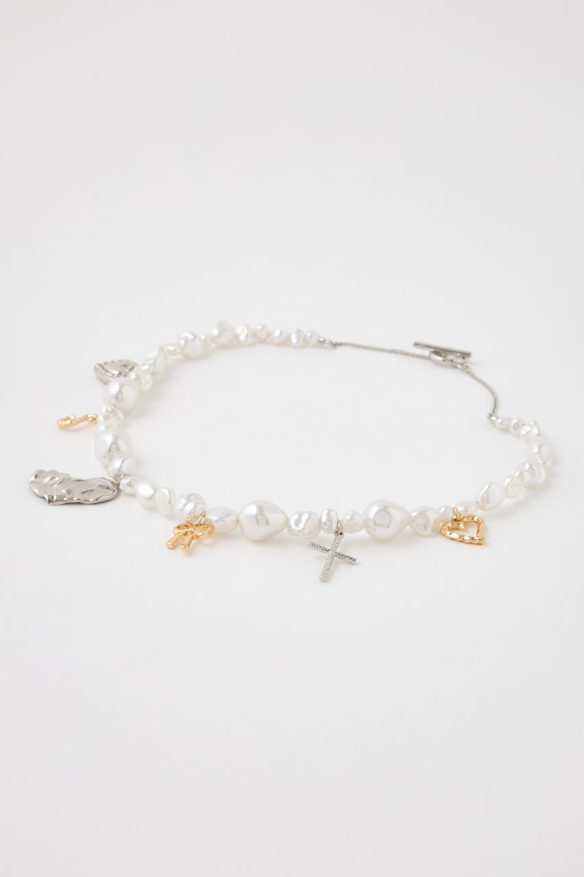 FAUX PEARL CHARM ネックレス IVOY FREE
