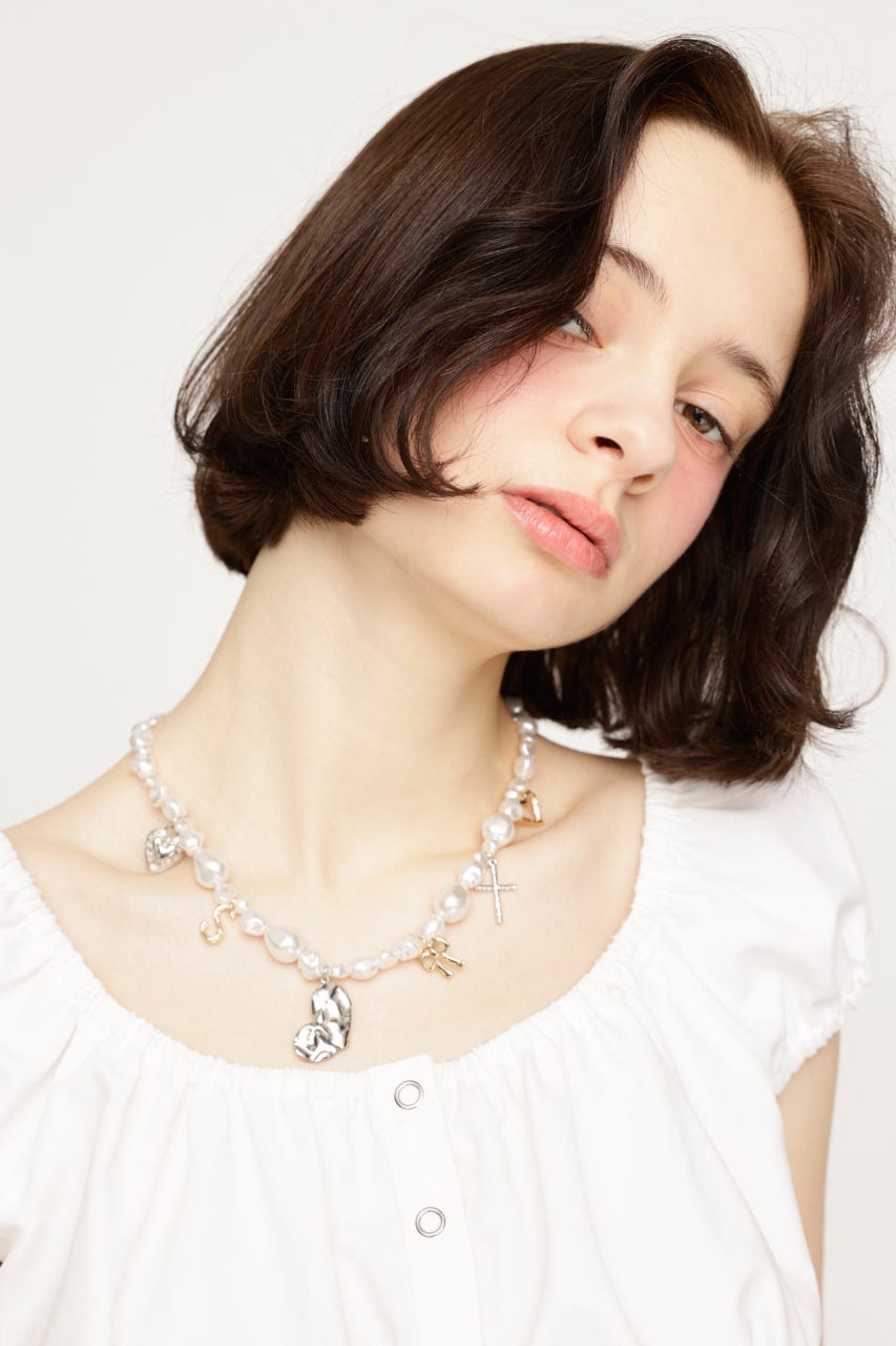 FAUX PEARL CHARM ネックレス IVOY FREE