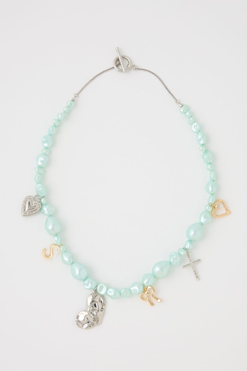 FAUX PEARL CHARM ネックレス MINT FREE