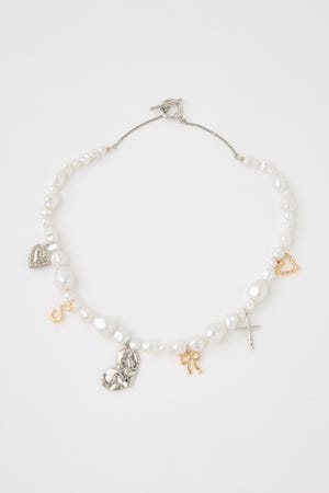 FAUX PEARL CHARM ネックレス