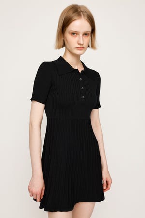 GLOWNY ワンピース ショート丈 SLY | COLLARED PLEATS HG ショートワンピース (ワンピース(ミニ