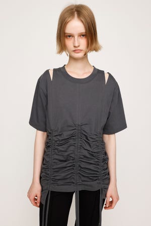 Tシャツ・カットソー ROLAROLA SHIRRING SKASHI T-SHIRT 4BUK190 SLY | STEPHEM SHIRRING Tシャツ (Tシャツ・カットソー(長袖