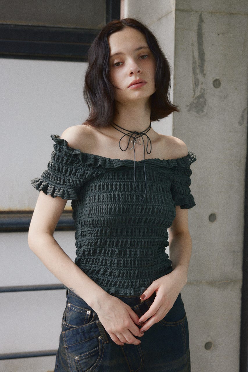 トップス Naaaaa RANDOM SHIRRING 2WAY BUSTIER SLY | 2WAY SHIRRING BUSTIER トップス (タンクトップ ) |SHEL