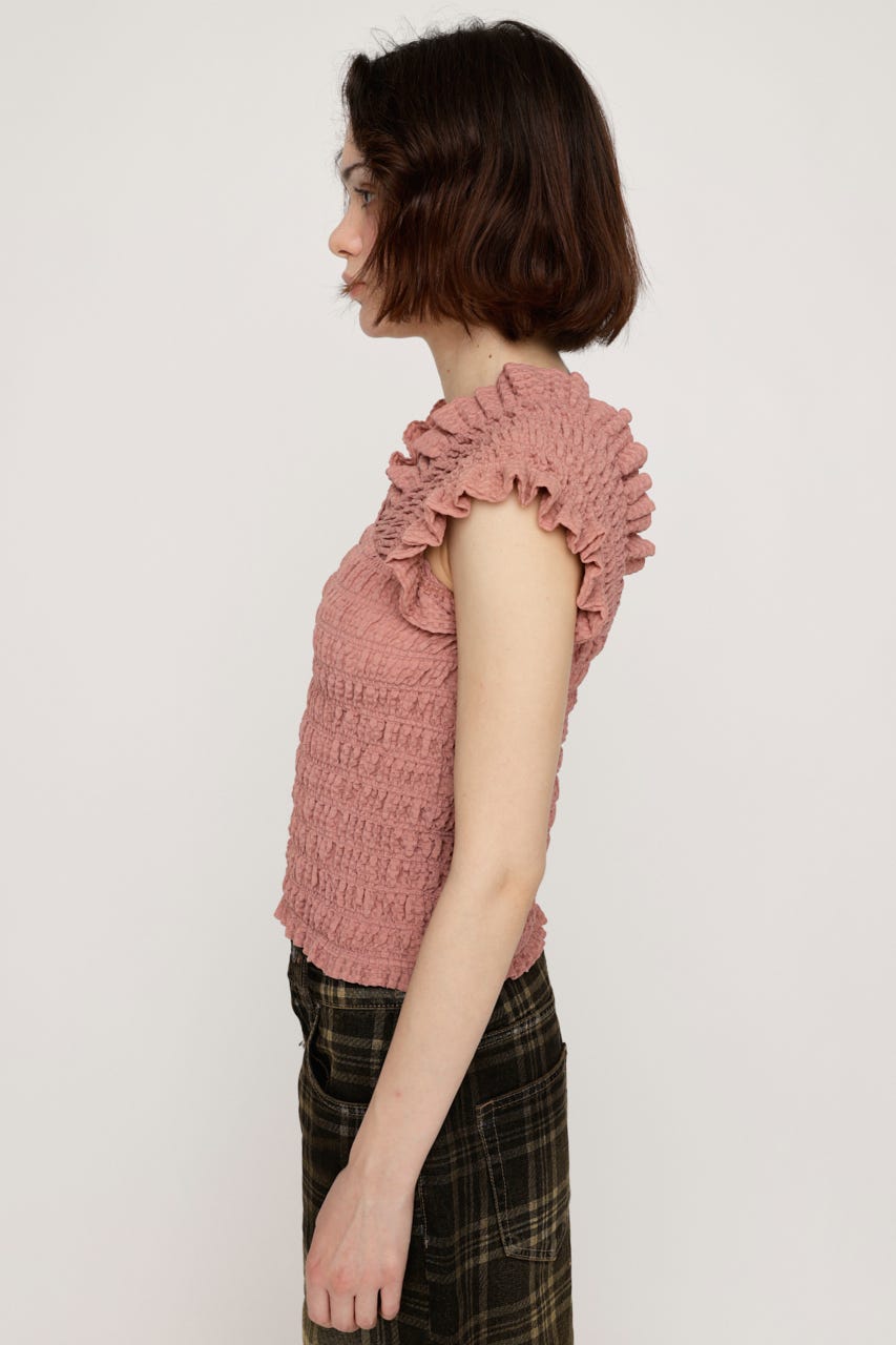 SLY | SHEER SHIRRING BUSTIER トップス (その他トップス