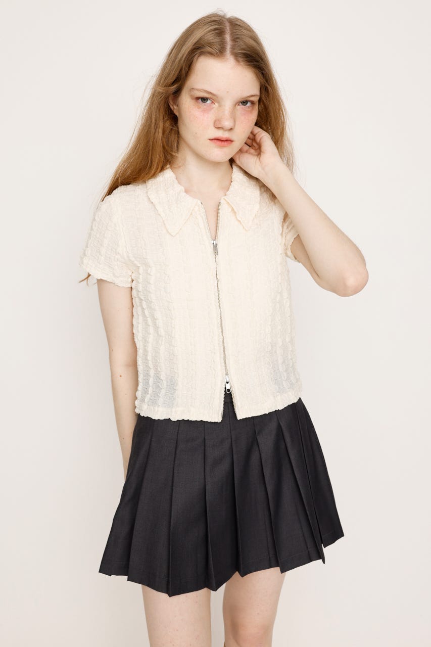 TRALALA トップス 平成レトロ SLY | FRONT ZIP JQ トップス (Tシャツ・カットソー(半袖