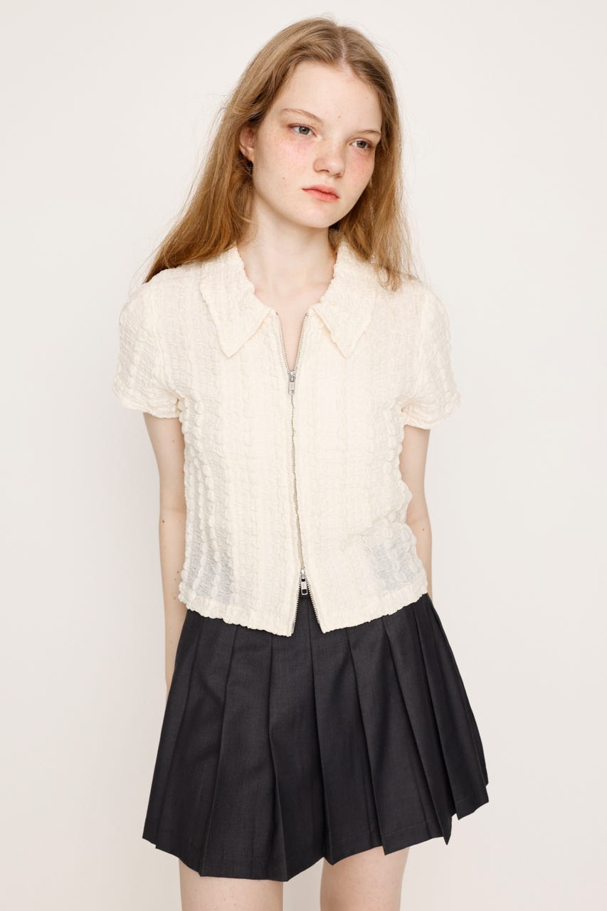SLY | FRONT ZIP JQ トップス (Tシャツ・カットソー(半袖