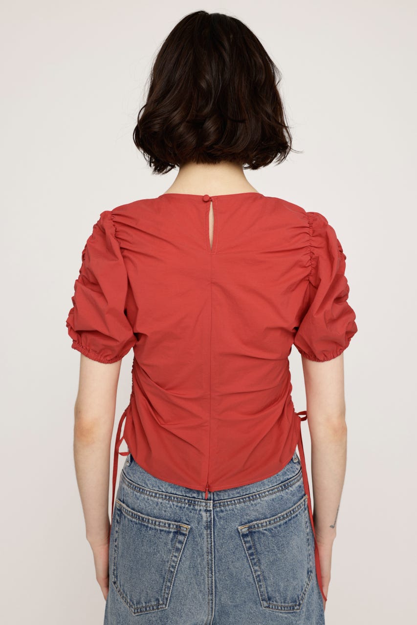 GATHER WOVEN トップス RED FREE