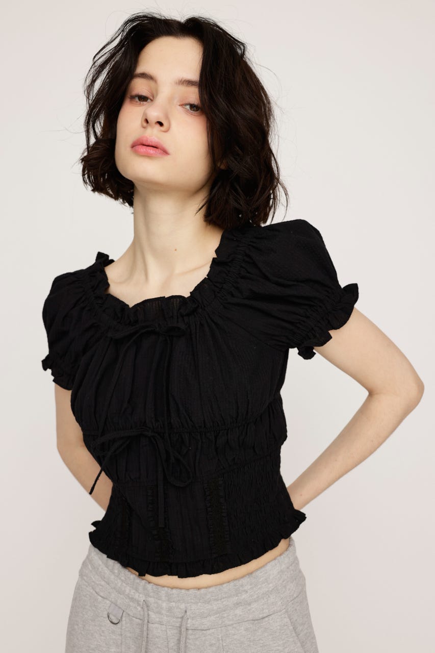 COTTON LACE トップス BLK FREE