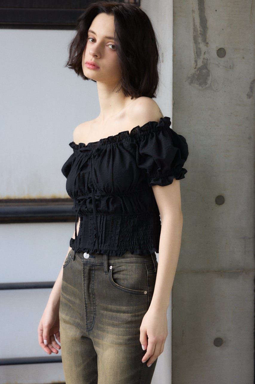 COTTON LACE トップス BLK FREE