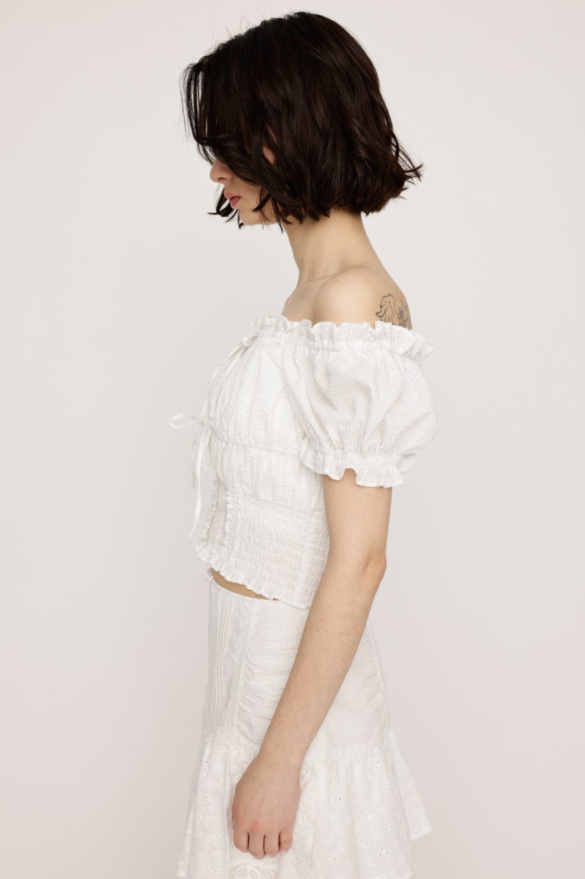 COTTON LACE トップス WHT FREE