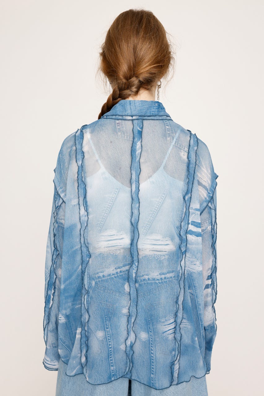SLY | CUTOUT SHEER RIBBON シャツ (シャツ・ブラウス ) |SHEL