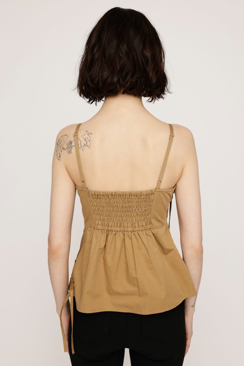 DRAWSTRING CAMI トップス BEG FREE