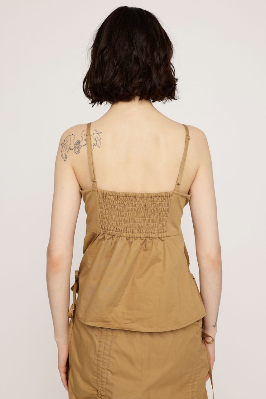 DRAWSTRING CAMI トップス BEG FREE