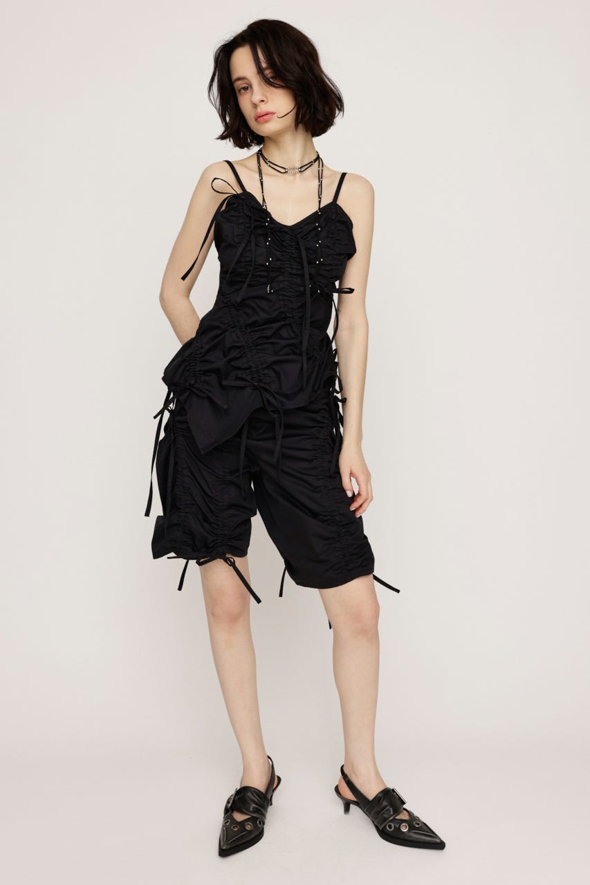 DRAWSTRING CAMI トップス BLK FREE