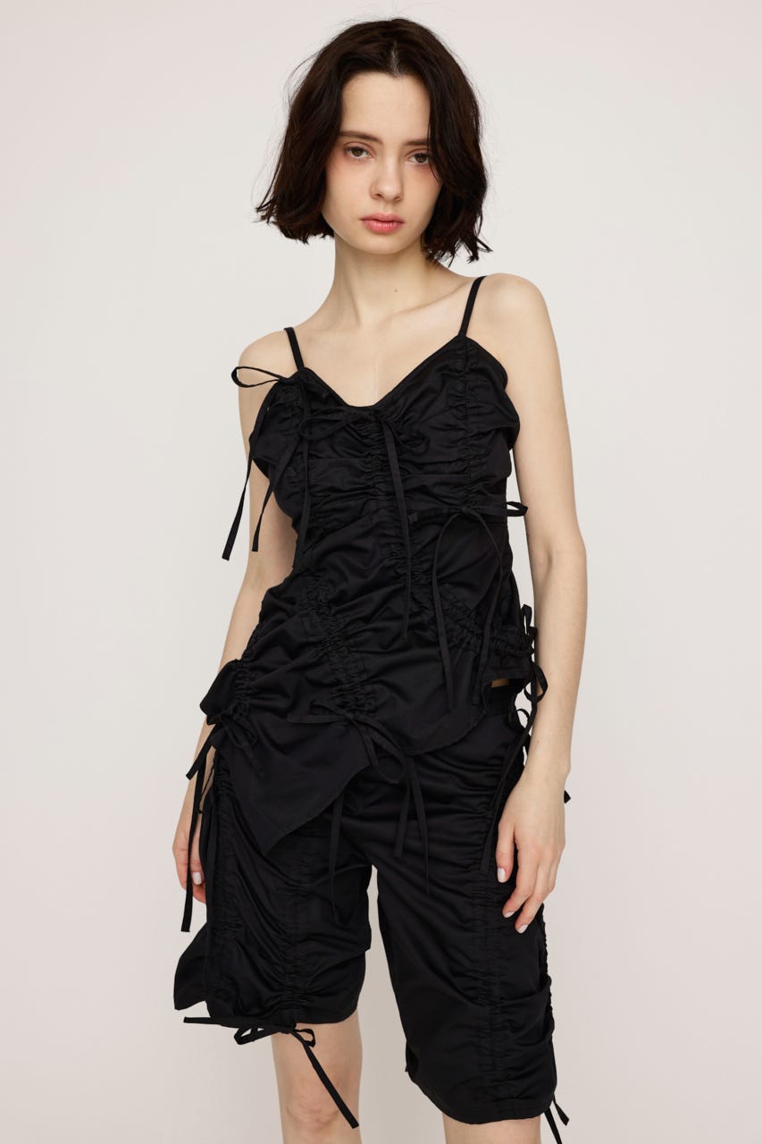 DRAWSTRING CAMI トップス BLK FREE
