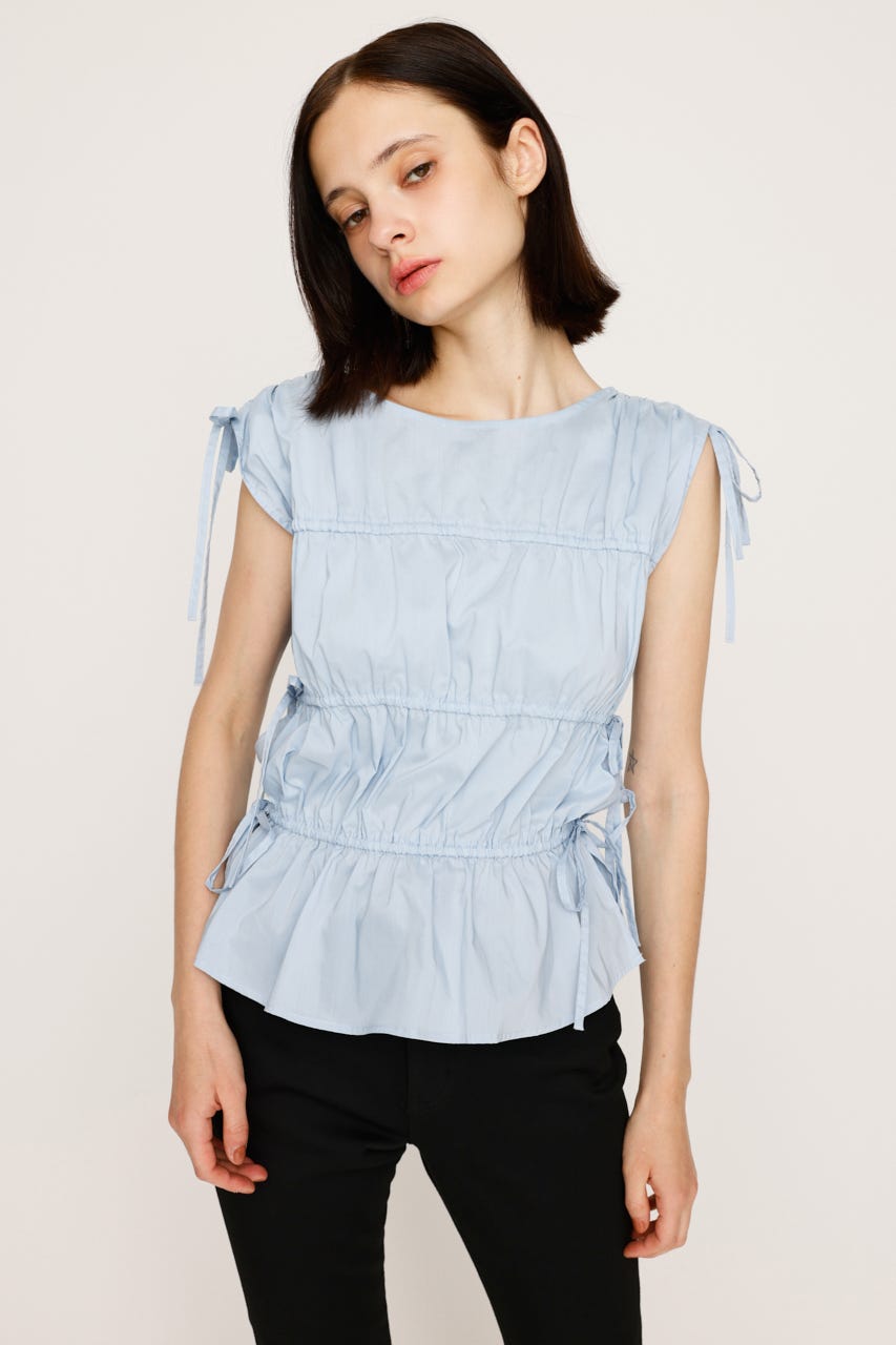 SLY GATHER RIBBON ブラウス SLY GATHER RIBBON ブラウス BLK -ファッション通販 FASHION WALKER