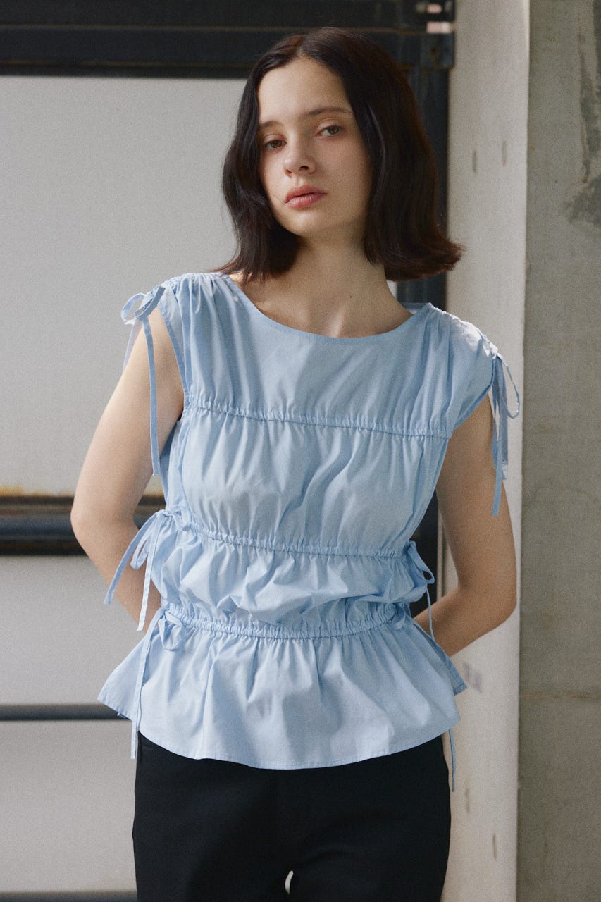 SLY | GATHER RIBBON WOVEN ブラウス (シャツ・ブラウス ) |SHEL