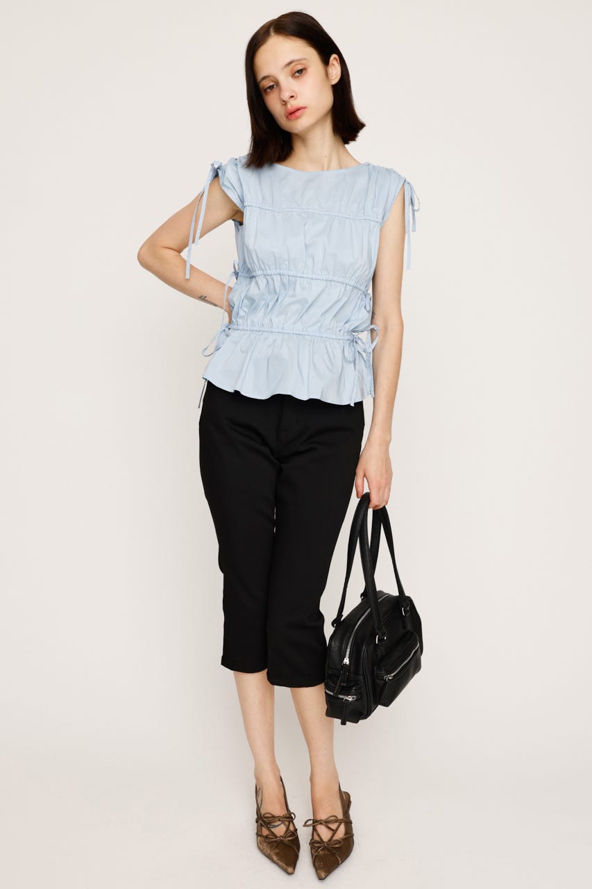 SLY | GATHER RIBBON WOVEN ブラウス (シャツ・ブラウス ) |SHEL