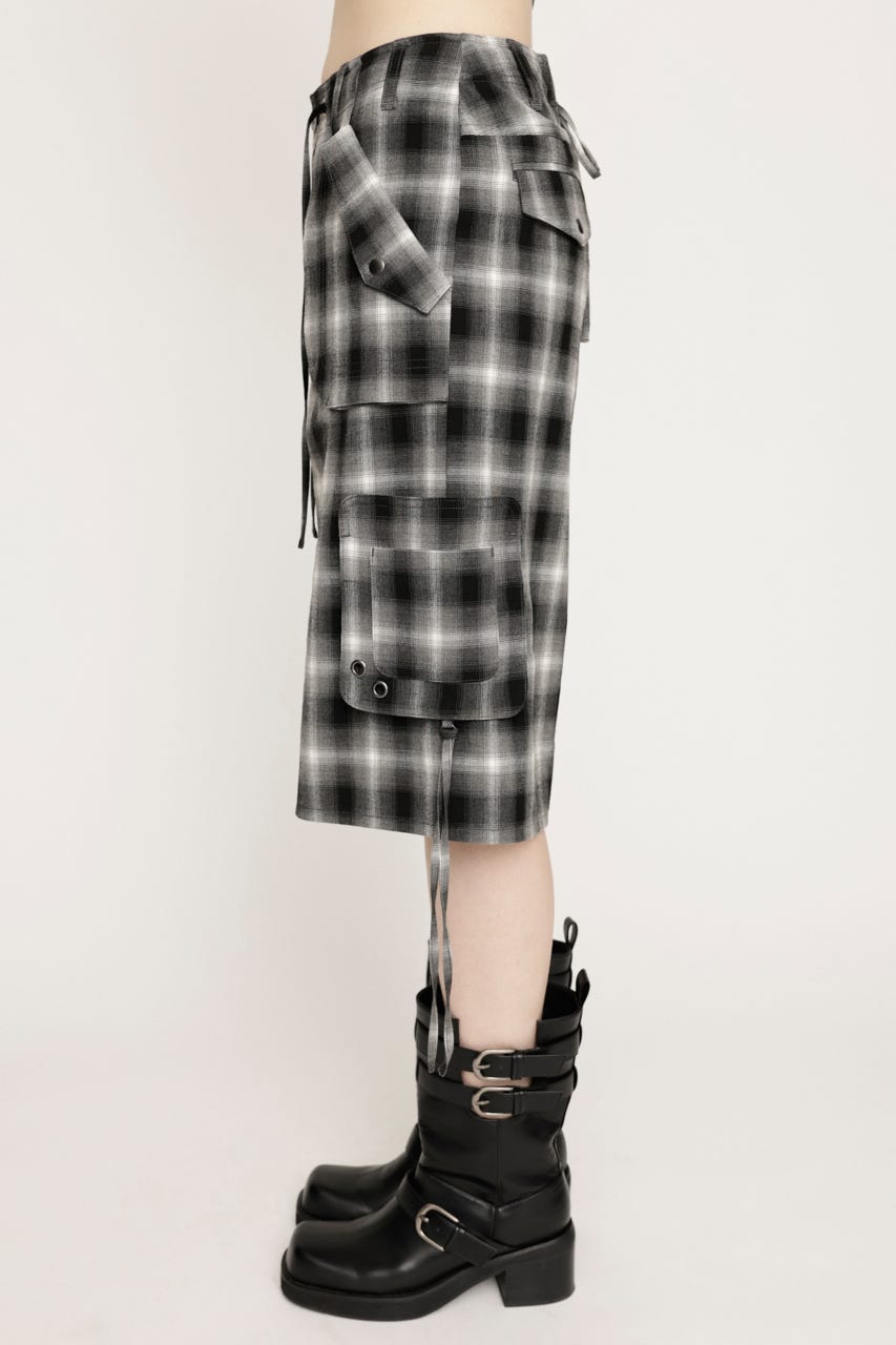 DAMAGE LACE CHECK MIDDLE パンツ M/BLK 2