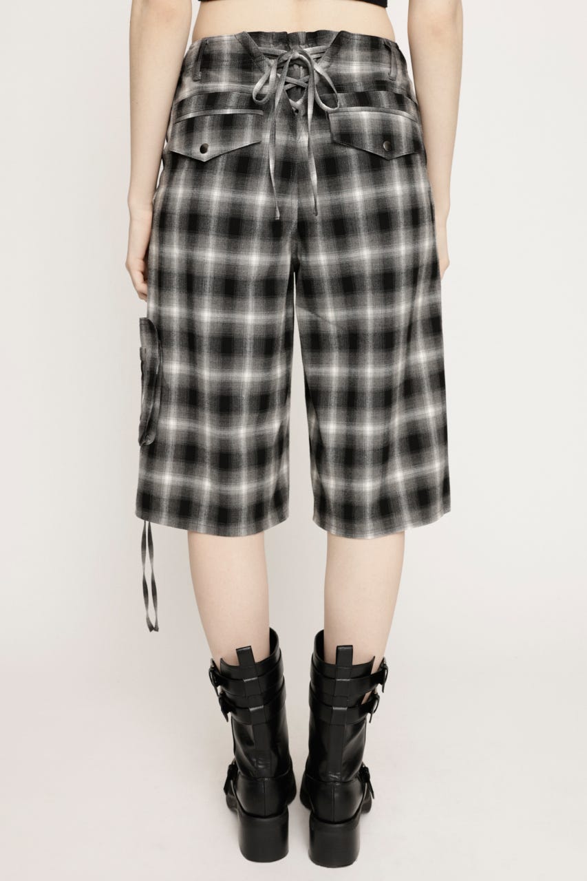 DAMAGE LACE CHECK MIDDLE パンツ M/BLK 2