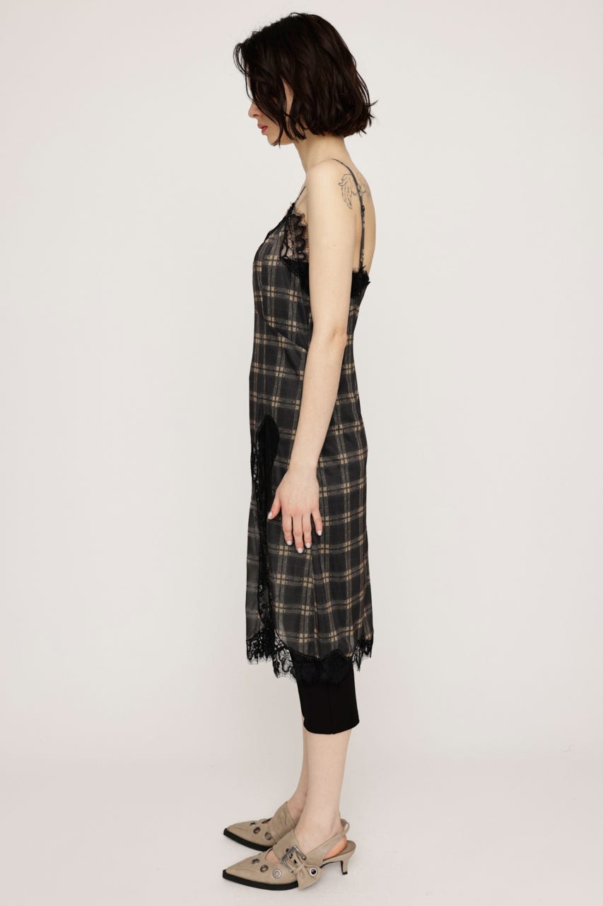TRIMMING LACE RIBBON CAMI ワンピース M/BLK FREE