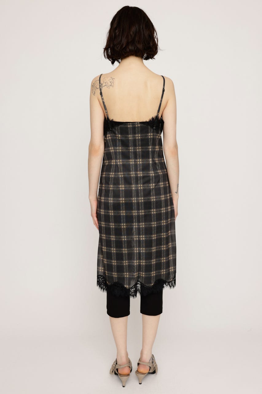 TRIMMING LACE RIBBON CAMI ワンピース M/BLK FREE