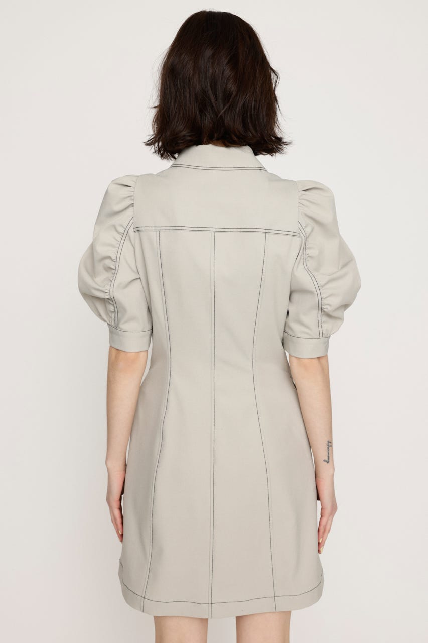 FRONT ZIP GATHER ショートワンピース IVOY 1