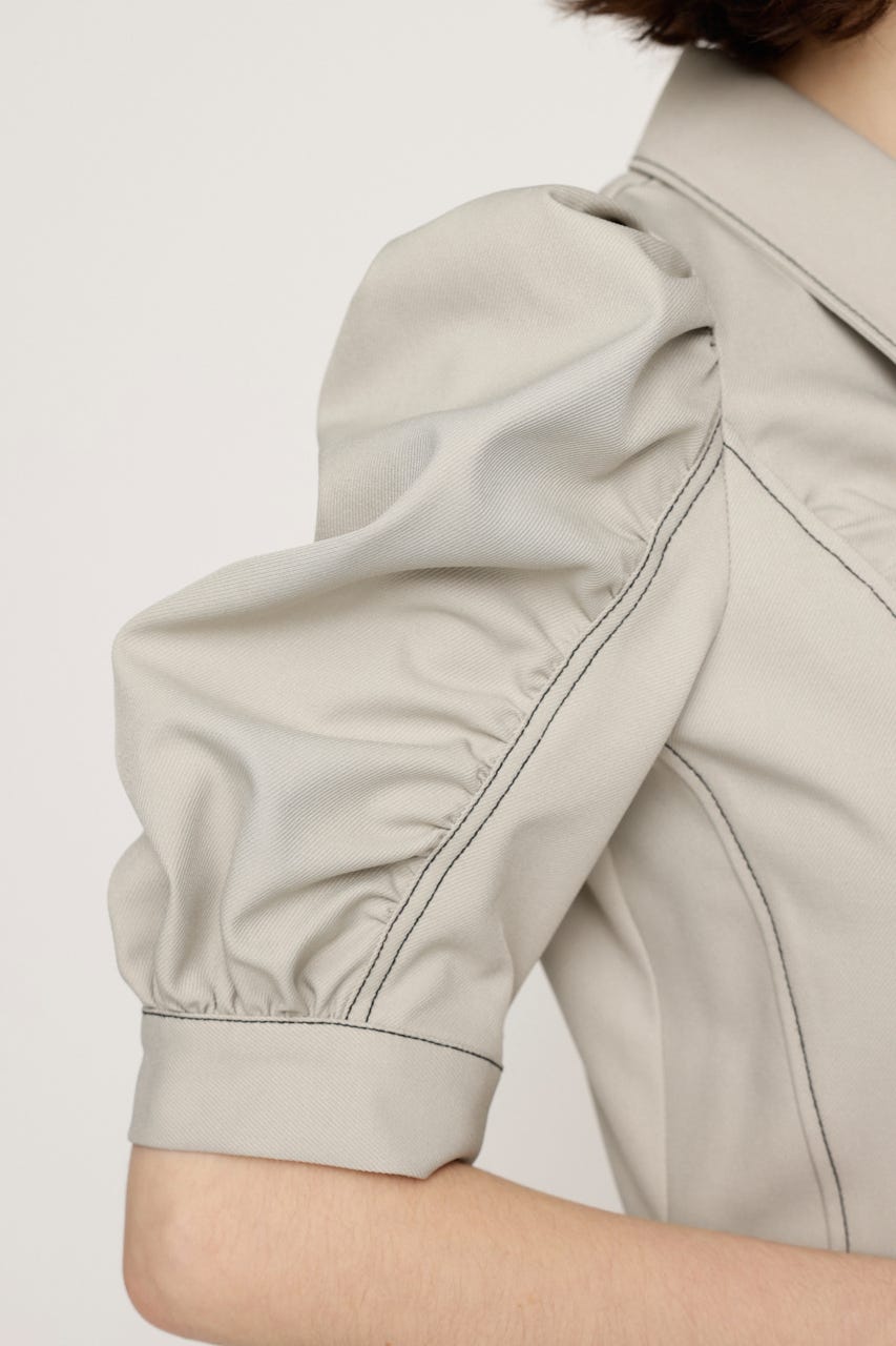 FRONT ZIP GATHER ショートワンピース IVOY 1