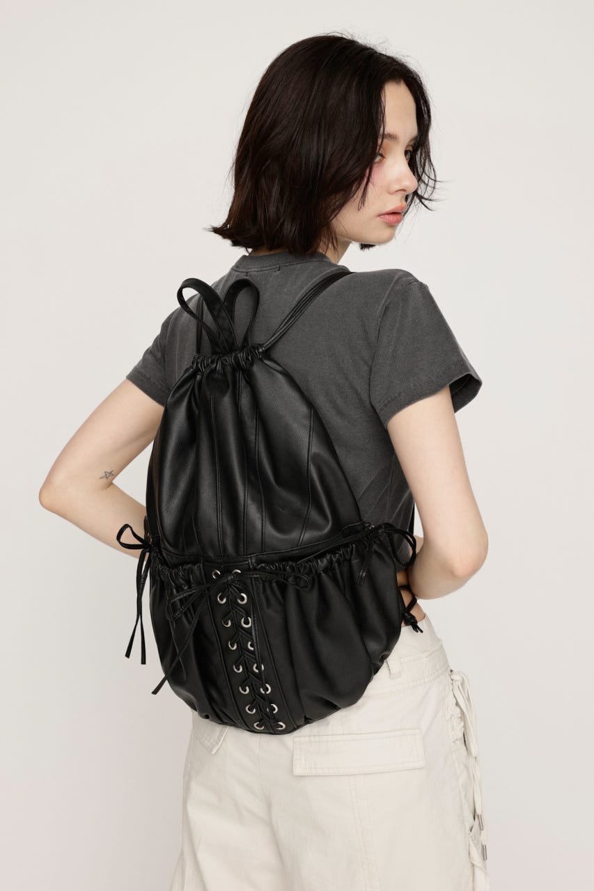 F／LEATHER BONDAGE KNAPSACK BLK FREE