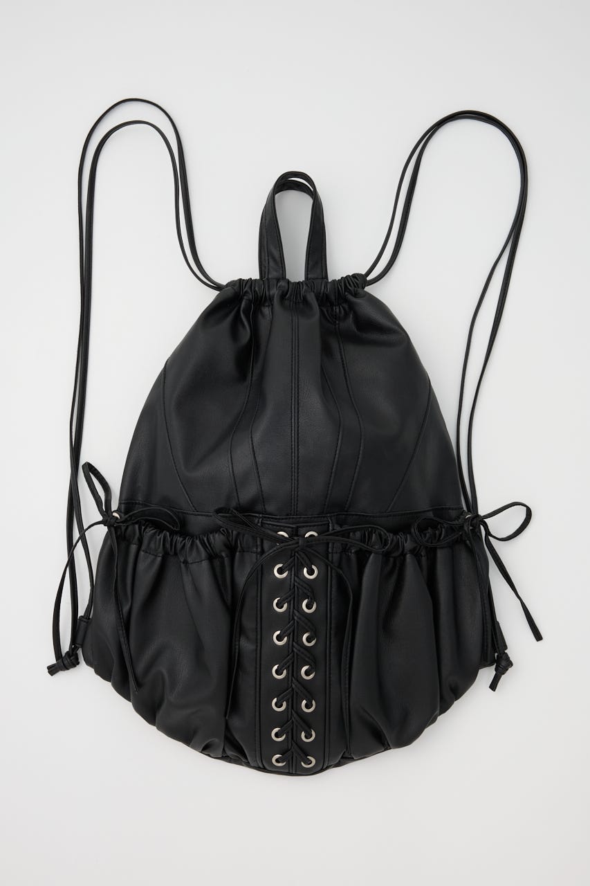 F／LEATHER BONDAGE KNAPSACK BLK FREE