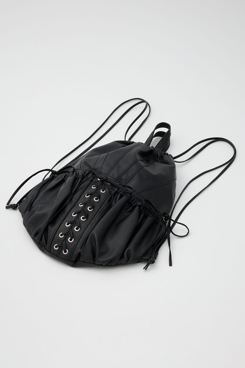 F／LEATHER BONDAGE KNAPSACK BLK FREE