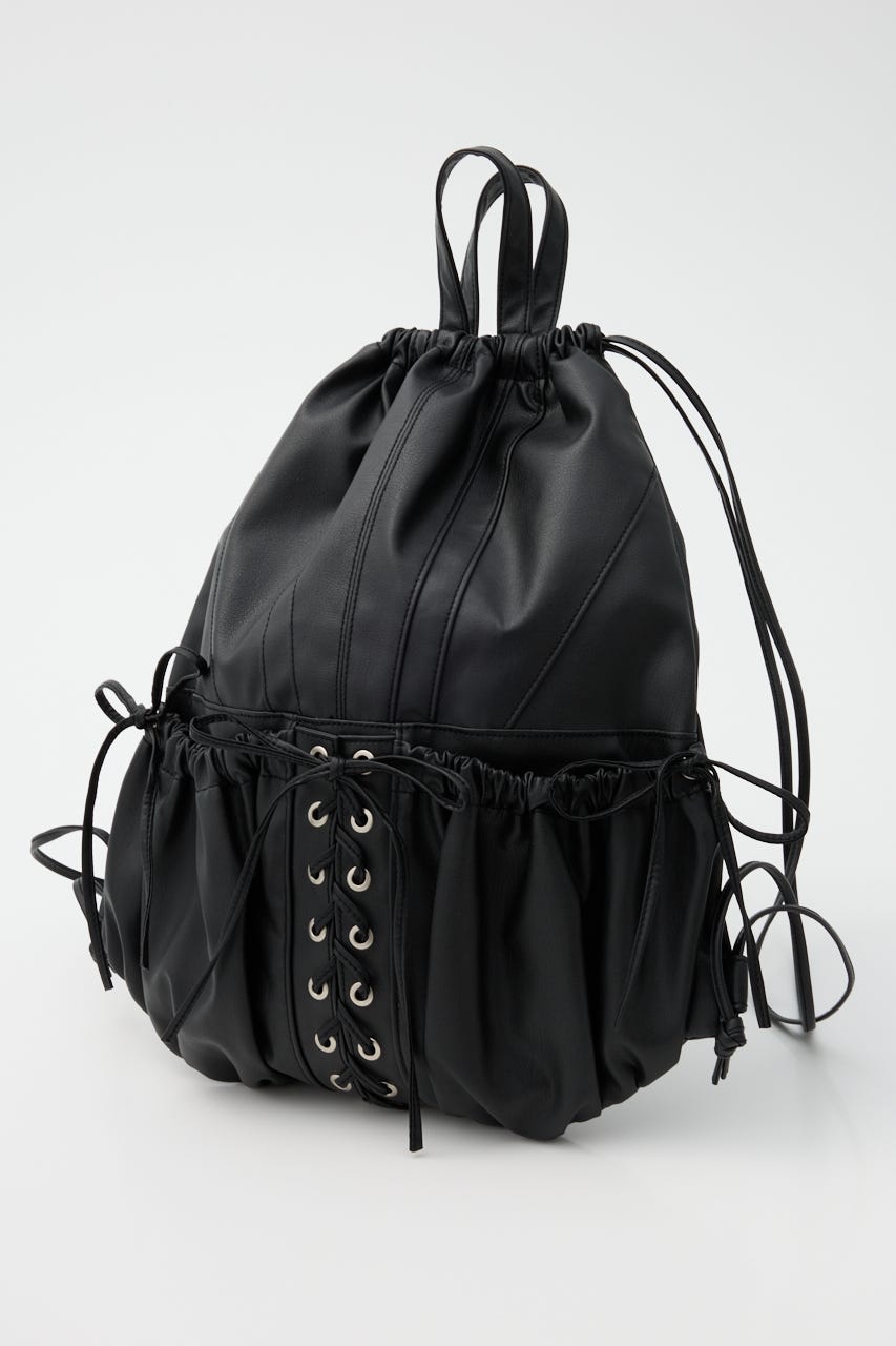 F／LEATHER BONDAGE KNAPSACK BLK FREE