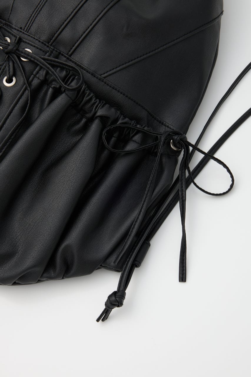 F／LEATHER BONDAGE KNAPSACK BLK FREE