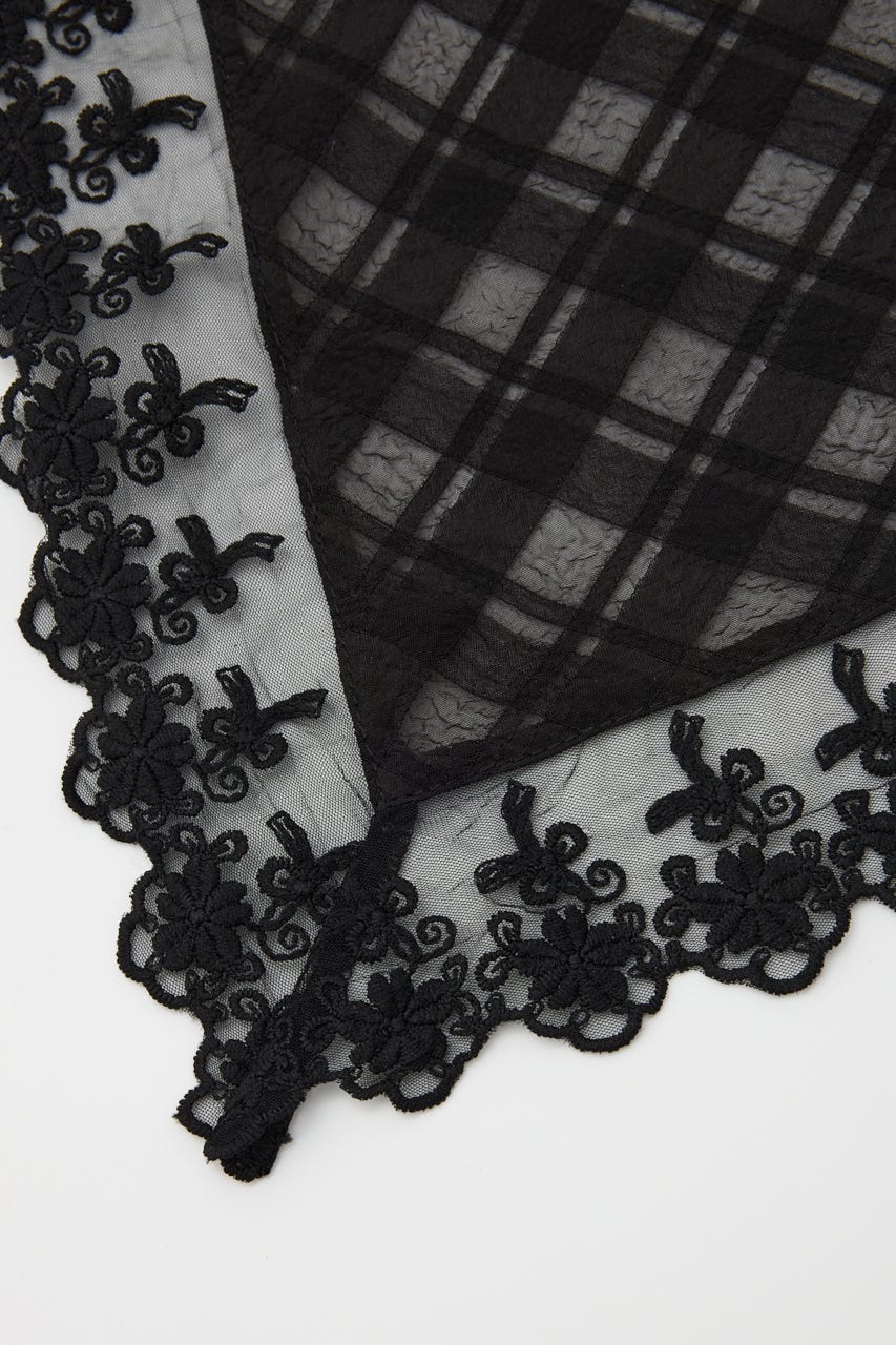 LACE EDGE スカーフ BLK FREE