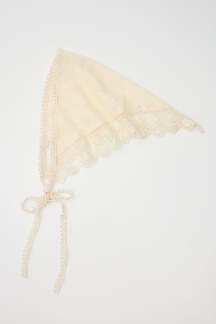 LACE EDGE スカーフ IVOY FREE