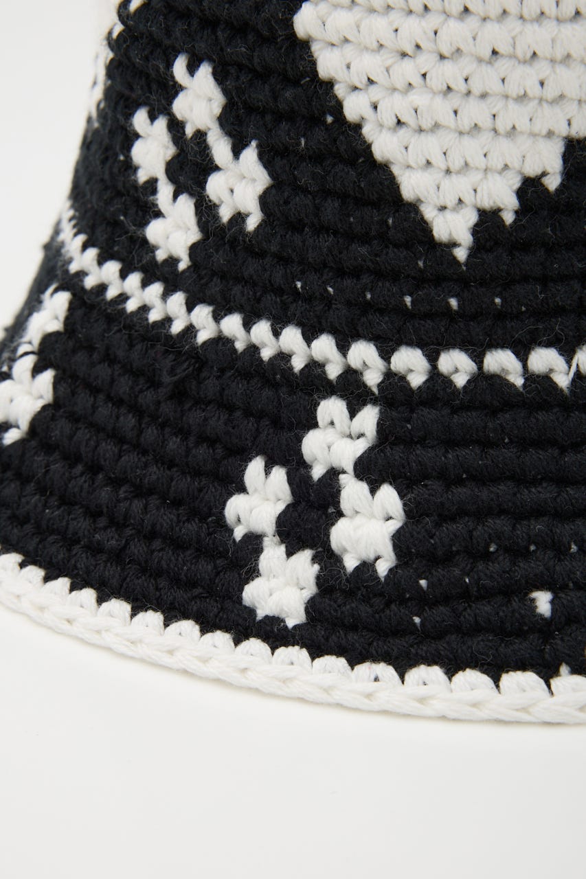 HEART KNIT BUCKET ハット BLK FREE