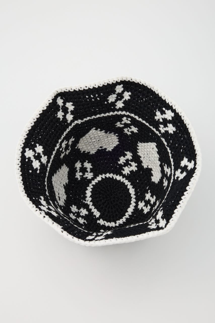 HEART KNIT BUCKET ハット BLK FREE