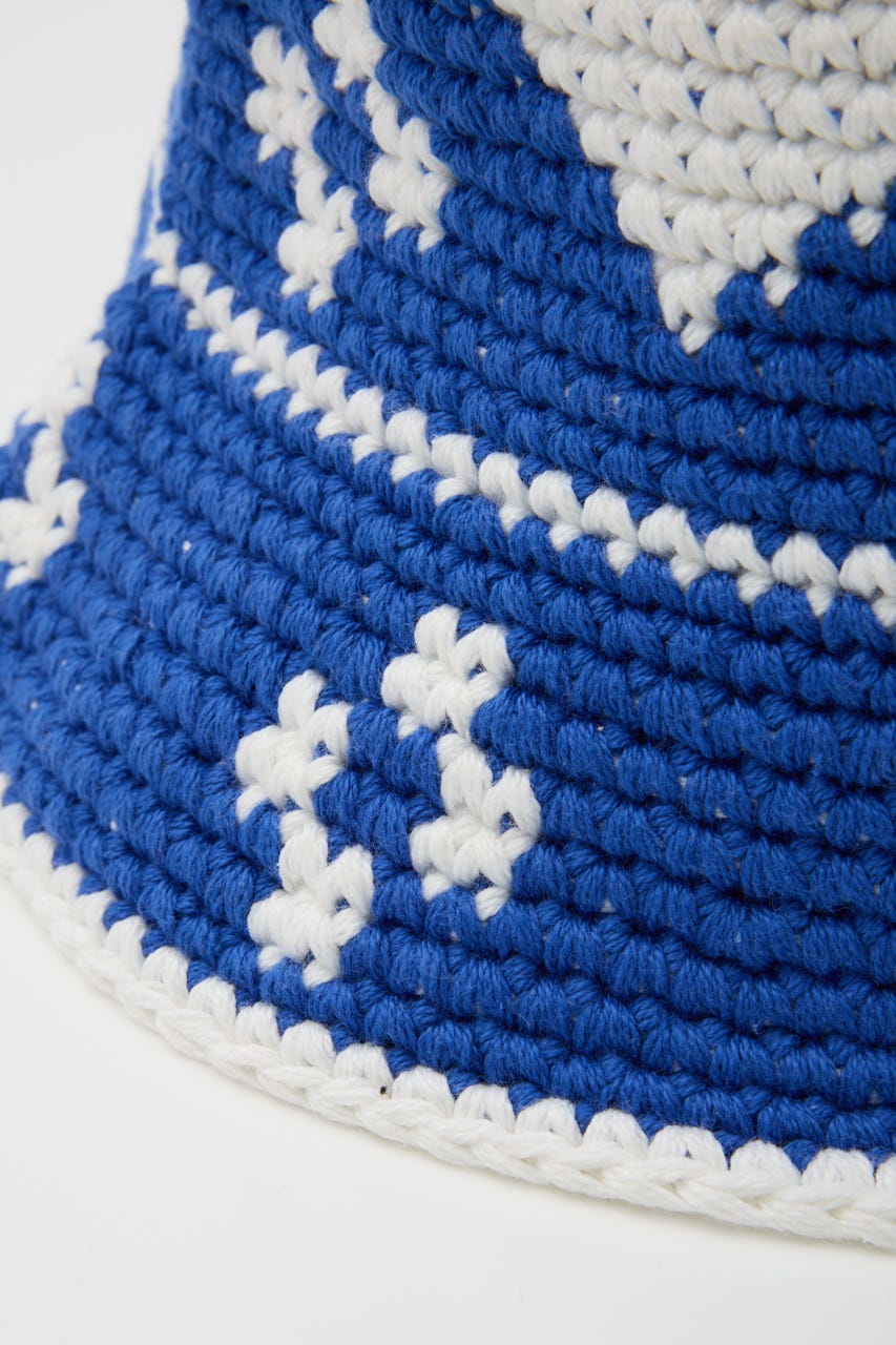 HEART KNIT BUCKET ハット BLU FREE