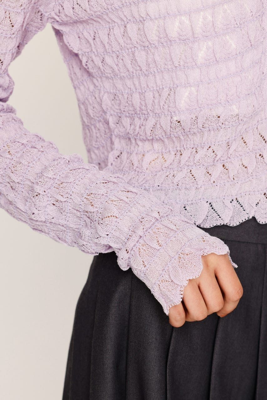 SLY | V／N SHIRRING KNIT カーディガン (カーディガン ) |SHEL