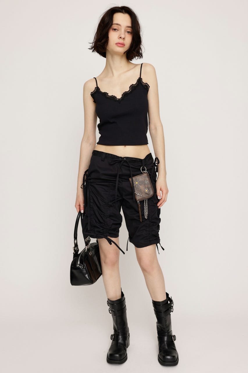 LACE DOCKING キャミソール BLK FREE