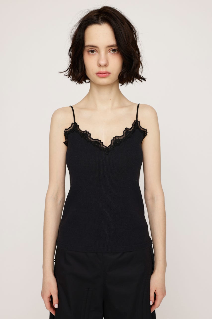 LACE DOCKING キャミソール BLK FREE