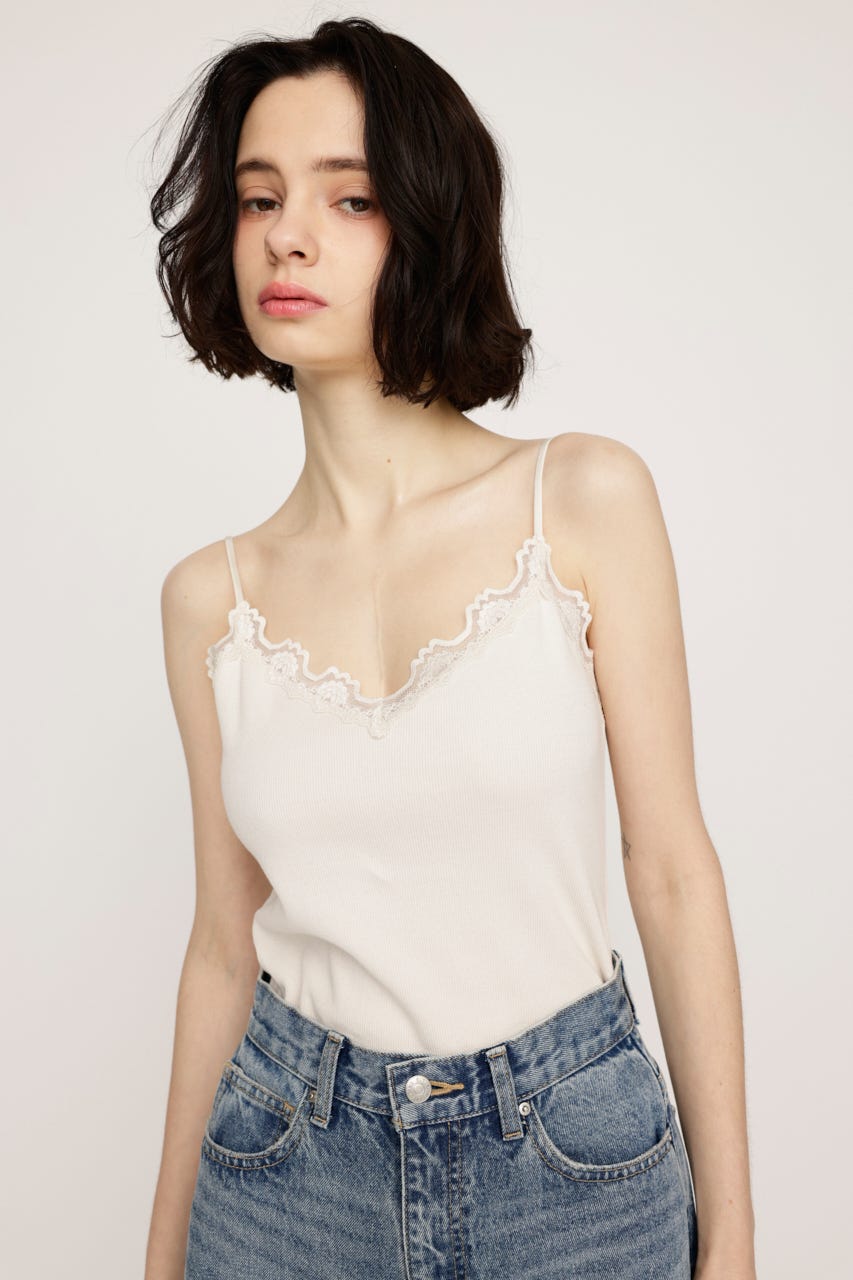 LACE DOCKING キャミソール WHT FREE
