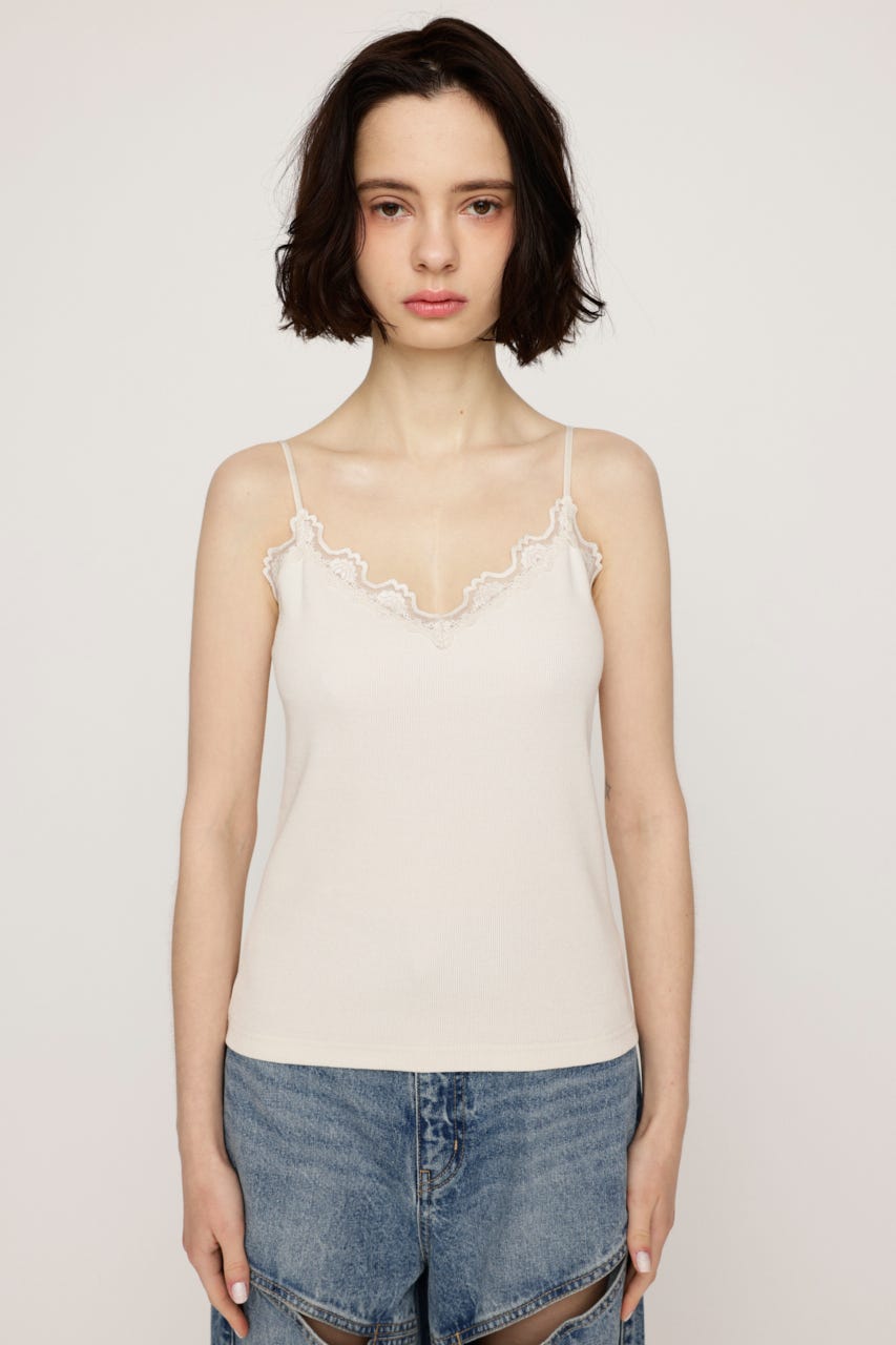 LACE DOCKING キャミソール WHT FREE
