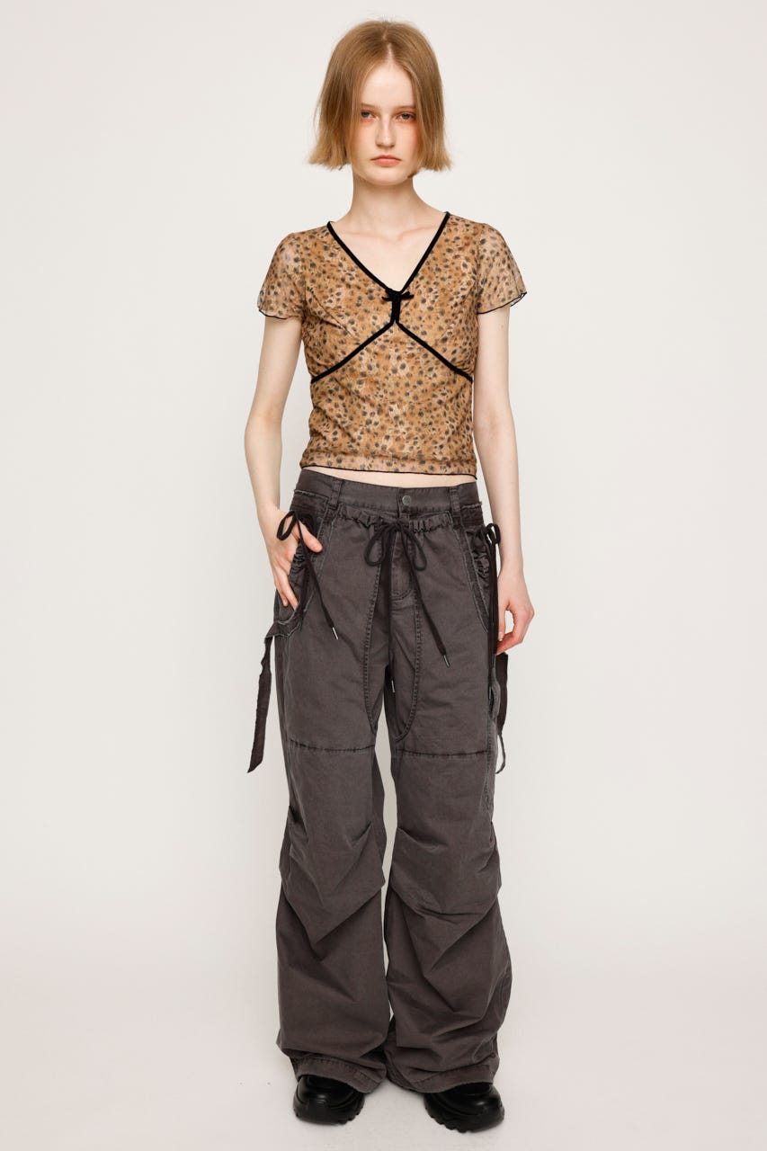 トップス a SLY | V／N VELOURS TAPE LACE トップス (Tシャツ・カットソー