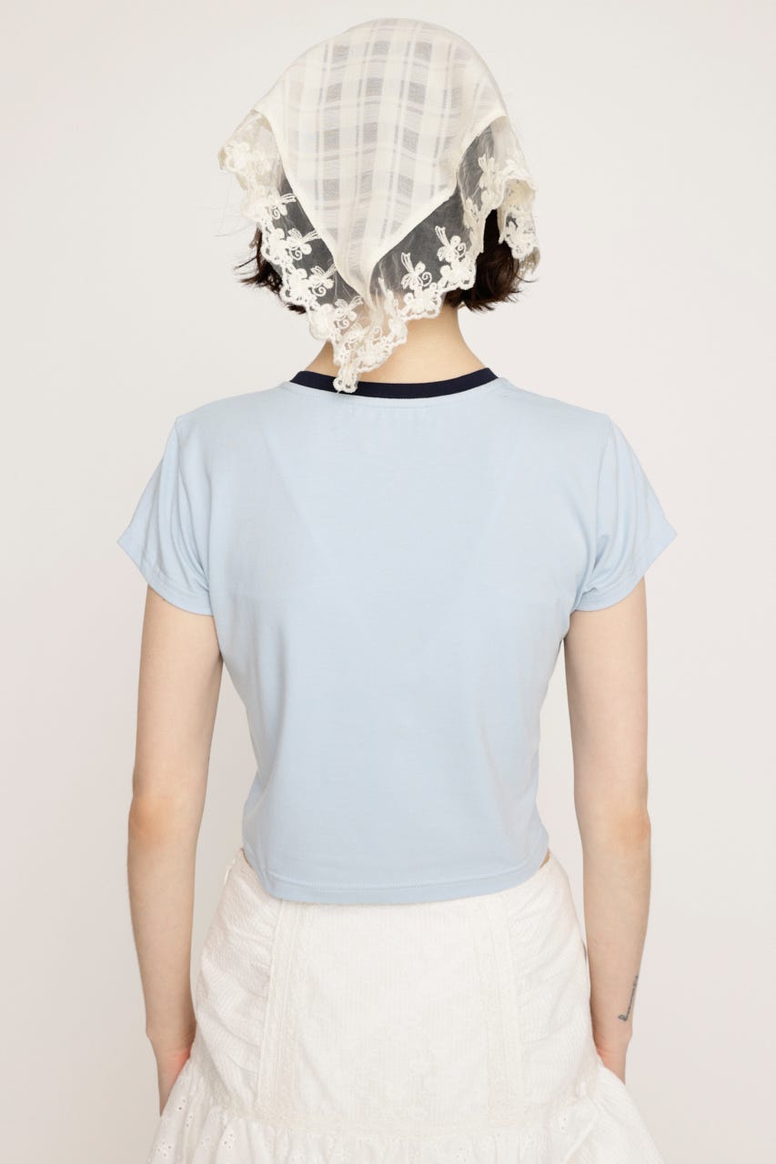RIBBON COMPACT Tシャツ L/BLU FREE