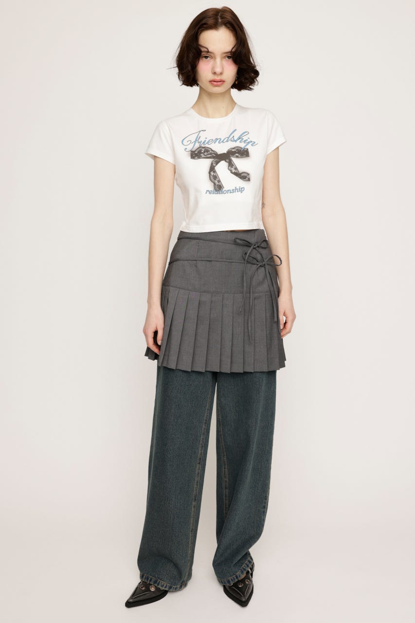 RIBBON COMPACT Tシャツ WHT FREE